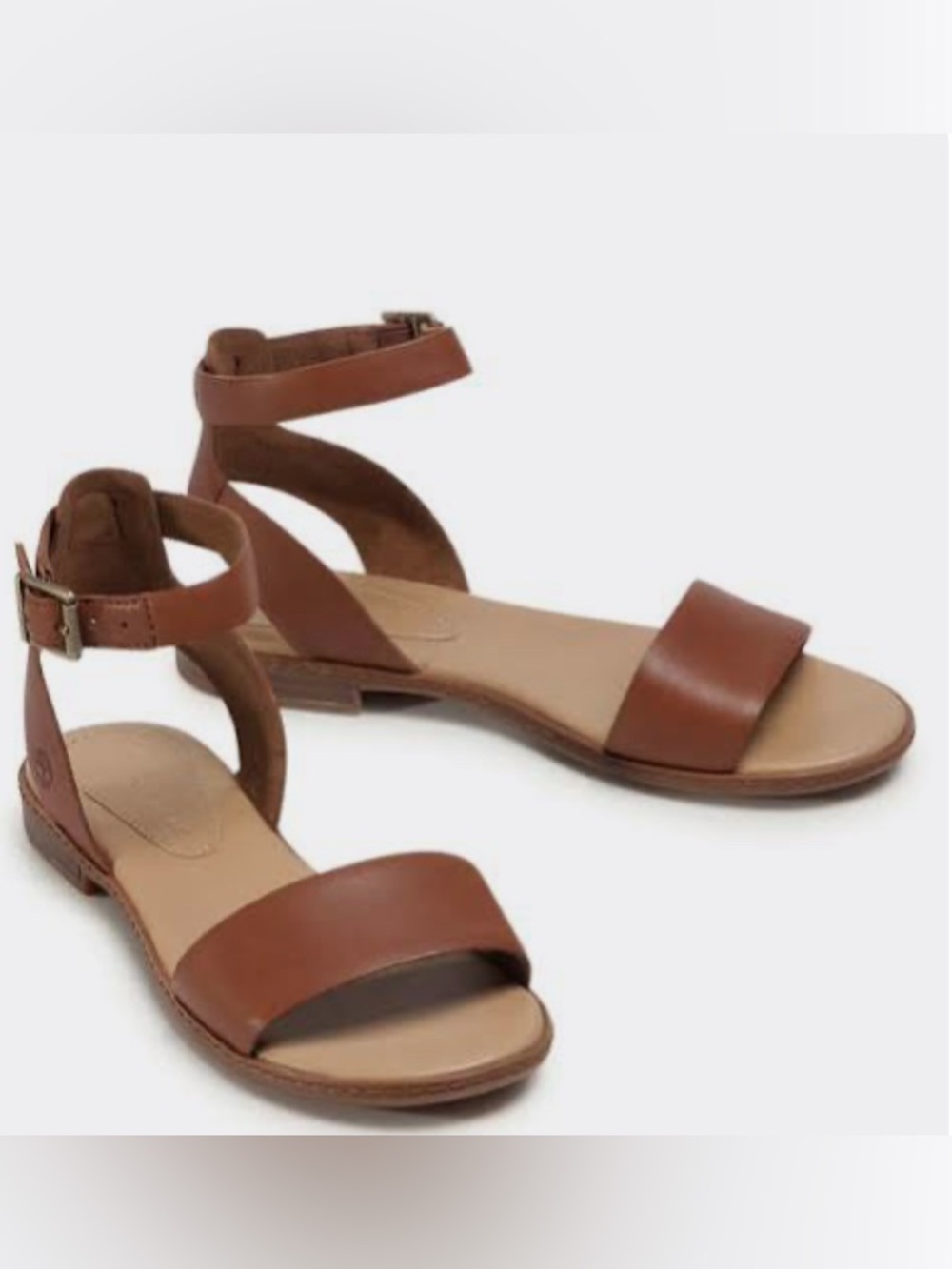 Timberland Cherrybrook Women’s Brown Full-Grain Leather Ankle Strap Sandals